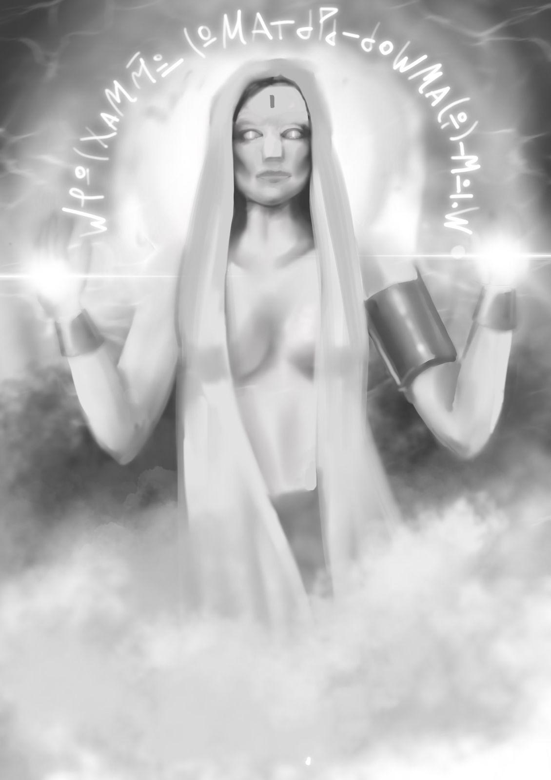 Concept drawing of an Ethereal light worker