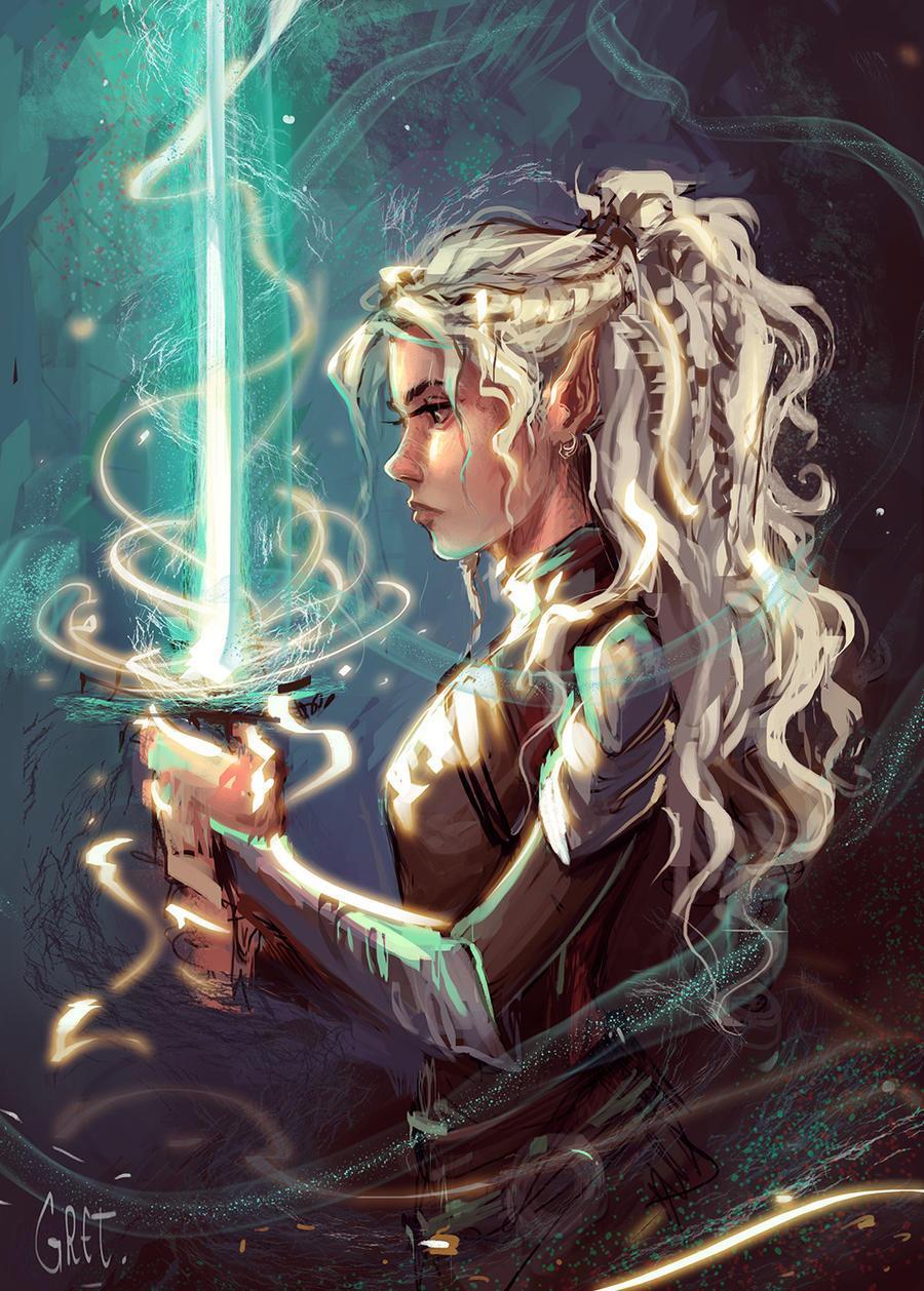 Concept art of an Allium royal channeling crystal energy