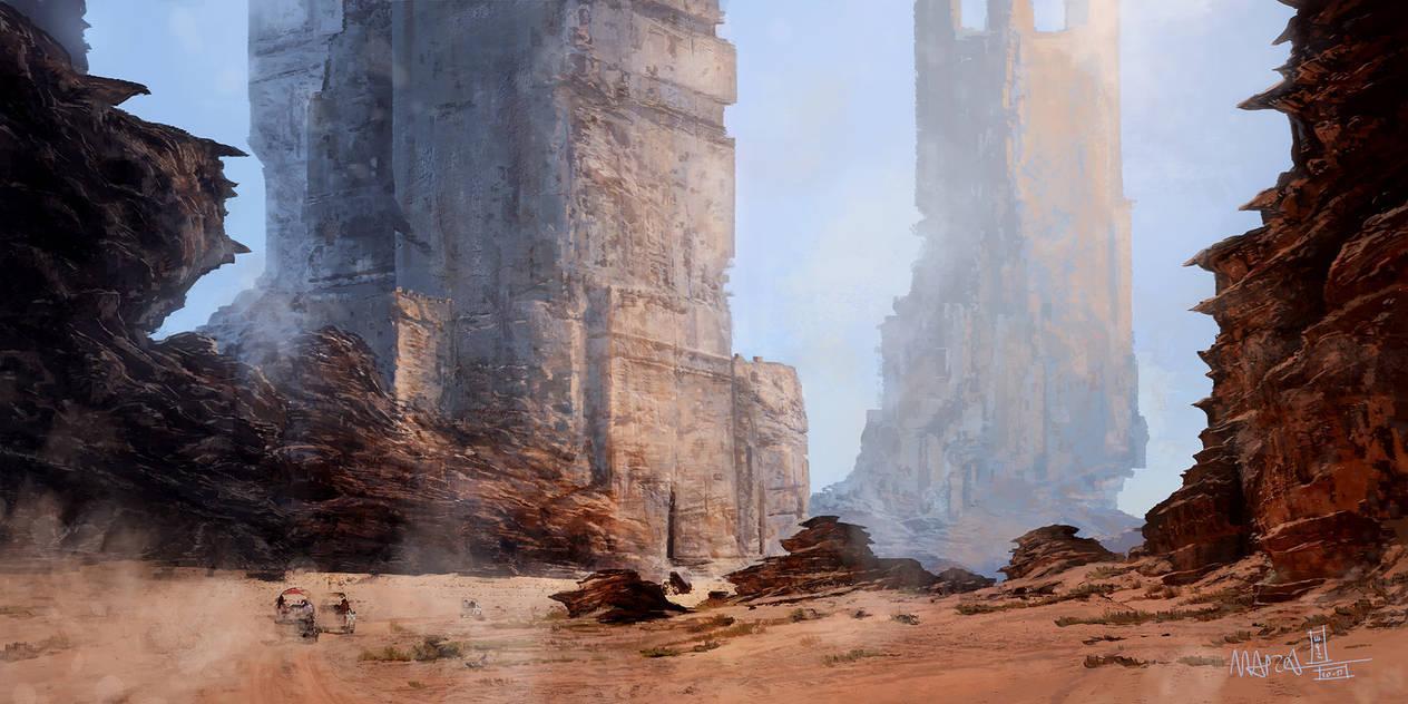 Desertpunk canyon ruins on broken Arcturia