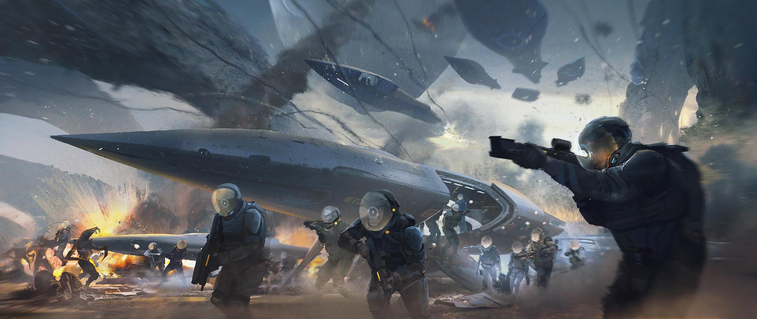Concept art of the war on Arcturia
